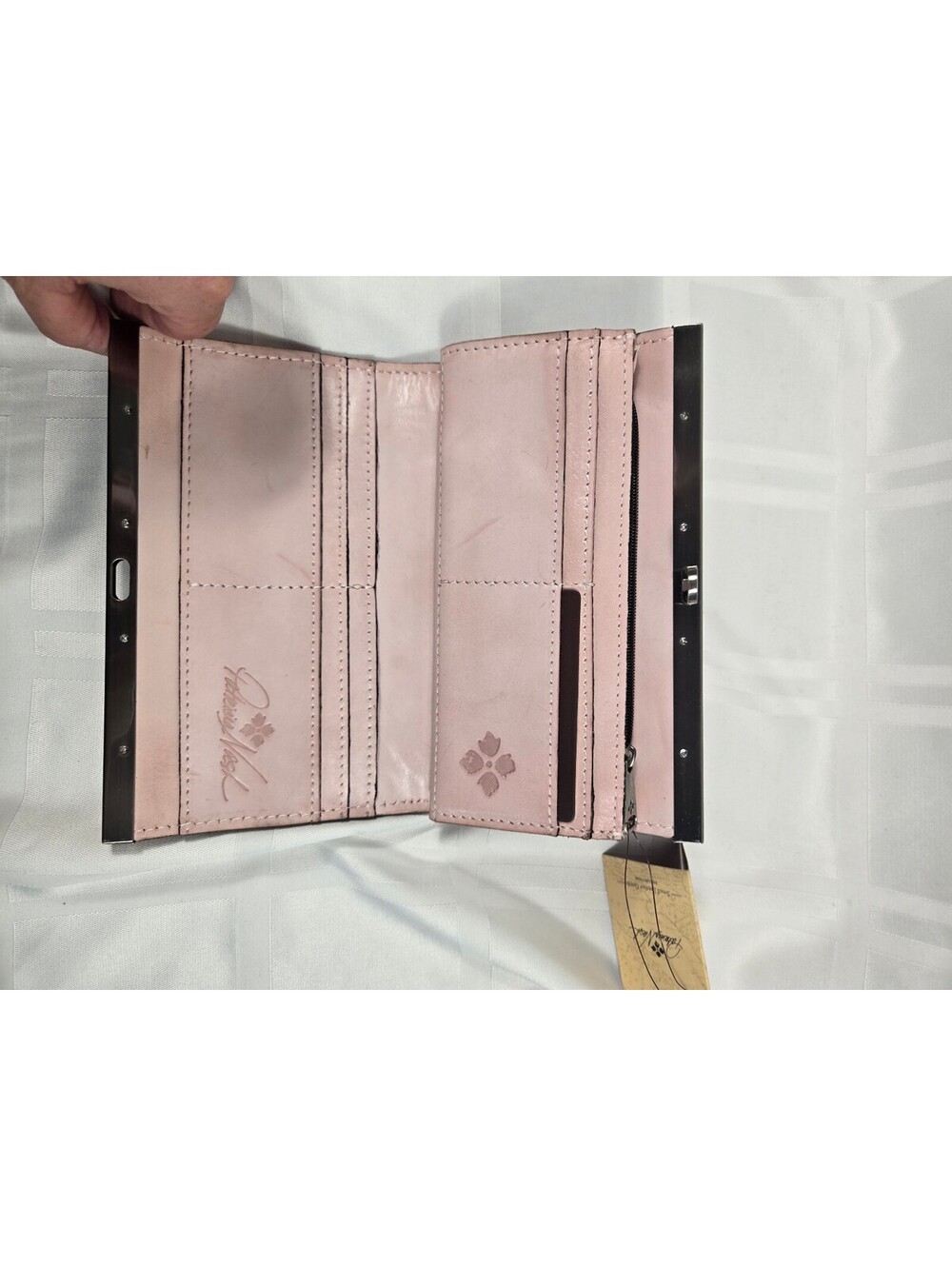 Patricia Nash Cauchy Tooled Rose Leather Clutch Wallet NWT - Picture 11 of 15